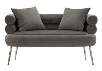 Canapé Silvery Plus avec coussins 133x68x69 cm – Raffinement métallique et style moderne