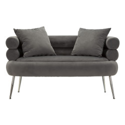 Canapé Silvery Plus avec coussins 133x68x69 cm – Raffinement métallique et style moderne