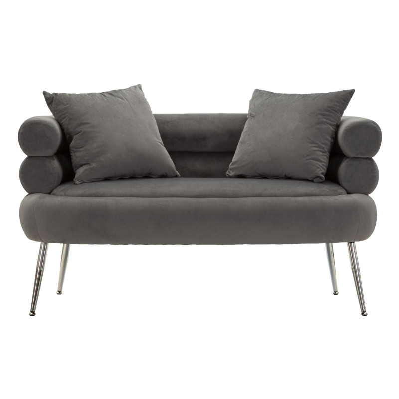 Canapé Silvery Plus avec coussins 133x68x69 cm – Raffinement métallique et style moderne
