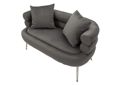 Canapé Silvery Plus avec coussins 133x68x69 cm – Raffinement métallique et style moderne