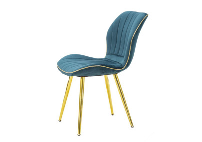 Chaises Paris Space Bleu Sarcelle & Or – Allure Contemporaine (Lot de 2) 46 x 58 x 77 cm