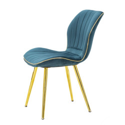 Chaises Paris Space Bleu Sarcelle & Or – Allure Contemporaine (Lot de 2) 46 x 58 x 77 cm