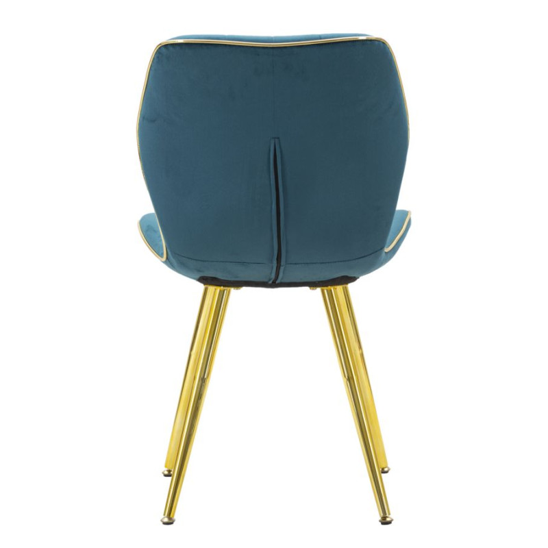 Chaises Paris Space Bleu Sarcelle & Or – Allure Contemporaine (Lot de 2) 46 x 58 x 77 cm