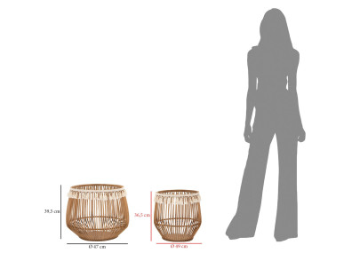 Paniers Fuji – Duo Naturel Ø47 x 39,5 - Ø34 x 36,5 cm