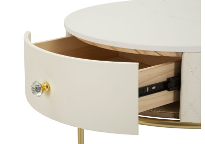 Coiffeuse Sharon avec Pouf – Élégance Douce Ø52 x 70 - Ø36 x 39 cm