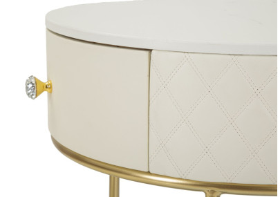 Coiffeuse Sharon avec Pouf – Élégance Douce Ø52 x 70 - Ø36 x 39 cm