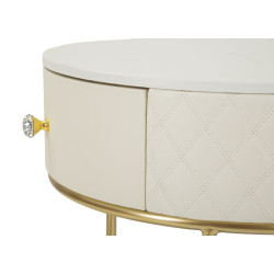 Coiffeuse Sharon avec Pouf – Élégance Douce Ø52 x 70 - Ø36 x 39 cm