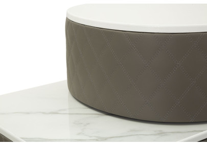 Coiffeuse Sharon Grise avec Pouf – Élégance Urbaine 120 x 40 x 75 cm