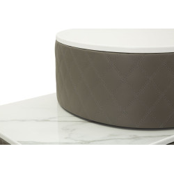 Coiffeuse Sharon Grise avec Pouf – Élégance Urbaine 120 x 40 x 75 cm