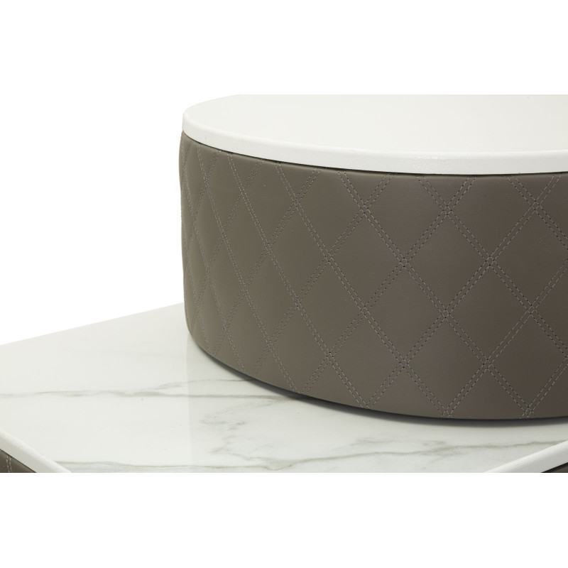 Coiffeuse Sharon Grise avec Pouf – Élégance Urbaine 120 x 40 x 75 cm