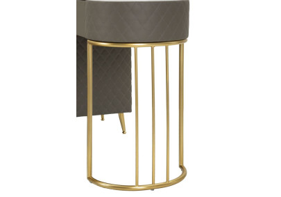 Coiffeuse Sharon Grise avec Pouf – Élégance Urbaine 120 x 40 x 75 cm