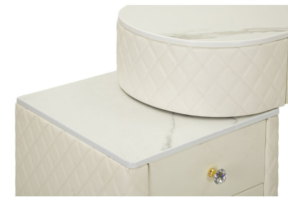 Coiffeuse Sharon Blanche avec Pouf – Pureté Intemporelle 120 x 40 x 75 cm