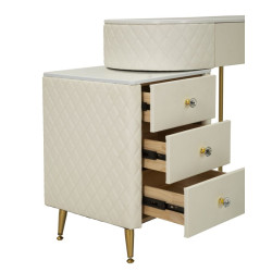 Coiffeuse Sharon Blanche avec Pouf – Pureté Intemporelle 120 x 40 x 75 cm