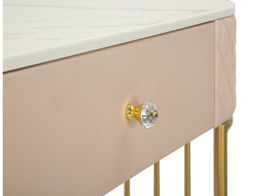 Coiffeuse Sharon Rose avec Pouf – Délicatesse Romantique 120 x 40 x 75 cm