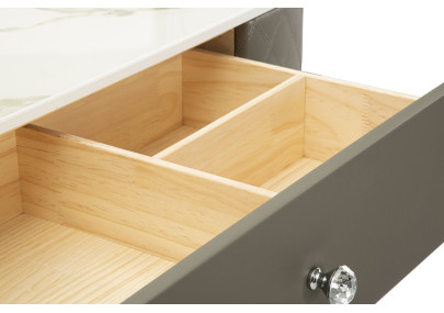 Coiffeuse Sharon Grise Pieds Argentés – Chic Métallisé 120 x 40 x 75 cm