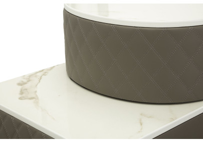 Coiffeuse Sharon Grise Pieds Argentés – Chic Métallisé 120 x 40 x 75 cm