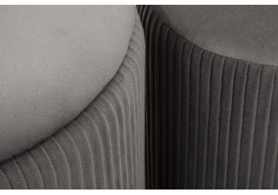 Banc Coffre Shopy Gris avec Tabourets – Ensemble Polyvalent (3 Pièces) 80 x 37 x 42 - 29 x 35 cm