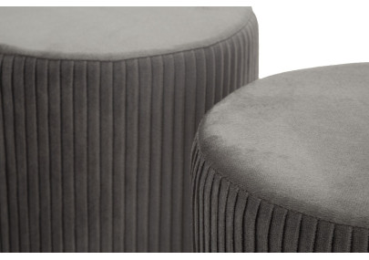 Banc Coffre Shopy Gris avec Tabourets – Ensemble Polyvalent (3 Pièces) 80 x 37 x 42 - 29 x 35 cm