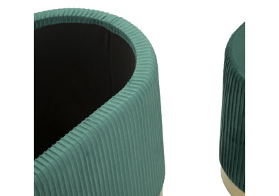 Banc Coffre Shopy Vert avec Tabourets – Harmonie Naturelle (3 Pièces) 80 x 37 x 42 - 29 x 35 cm