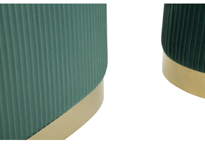 Banc Coffre Shopy Vert avec Tabourets – Harmonie Naturelle (3 Pièces) 80 x 37 x 42 - 29 x 35 cm