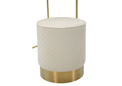 Coiffeuse Vellit Crème avec Pouf – Duo Glamour Ø52 x 70 - Ø36 x 39 cm