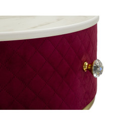 Coiffeuse Vellit Rouge avec Pouf – Élégance Passionnée Ø52 x 70 - Ø36 x 39 cm