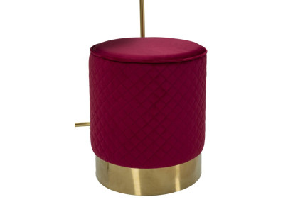 Coiffeuse Vellit Rouge avec Pouf – Élégance Passionnée Ø52 x 70 - Ø36 x 39 cm