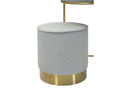 Coiffeuse Vellit Bleu Ciel avec Pouf – Fraîcheur Céleste Ø52 x 70 - Ø36 x 39 cm