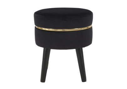 Pouf Paris Noir Ébène – Élégance Métropolitaine Ø35 x 40,5 cm