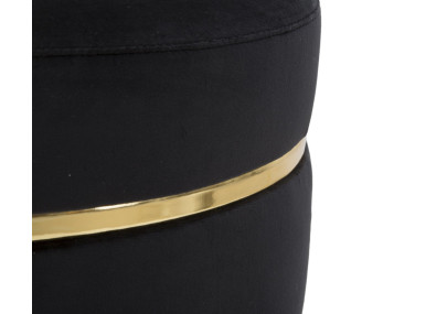 Pouf Paris Noir Ébène – Élégance Métropolitaine Ø35 x 40,5 cm