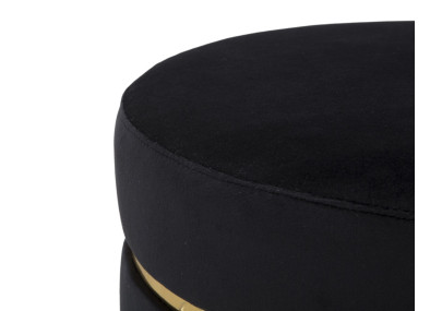 Pouf Paris Noir Ébène – Élégance Métropolitaine Ø35 x 40,5 cm