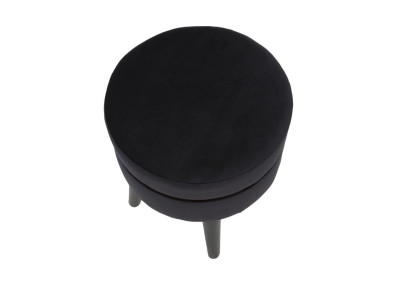 Pouf Paris Noir Ébène – Élégance Métropolitaine Ø35 x 40,5 cm