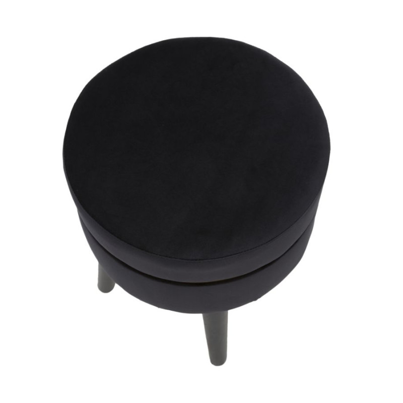 Pouf Paris Noir Ébène – Élégance Métropolitaine Ø35 x 40,5 cm