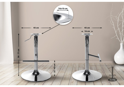 Repuesto para taburetes de bar en forma de T Cromado