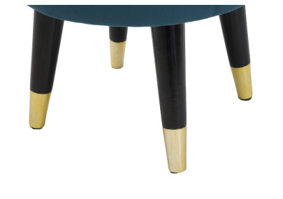 Pouf Paris Bleu Sarcelle & Or – Nuit Électrique sur la Seine Ø35 x 40,5 cm