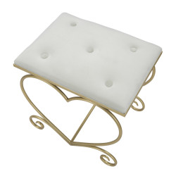 Pouf Cœur Crème – Douce Étreinte de Velours 50 x 37,5 x 51,5 cm