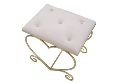 Pouf Cœur Rose – Passion Pastel 50 x 37,5 x 51,5 cm