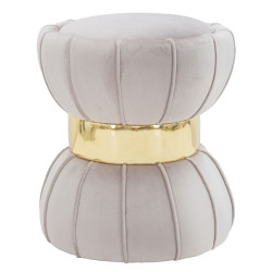 Pouf Fleur Gris – Jardin Urbain Ø40 x 44 cm