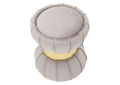 Pouf Fleur Gris – Jardin Urbain Ø40 x 44 cm