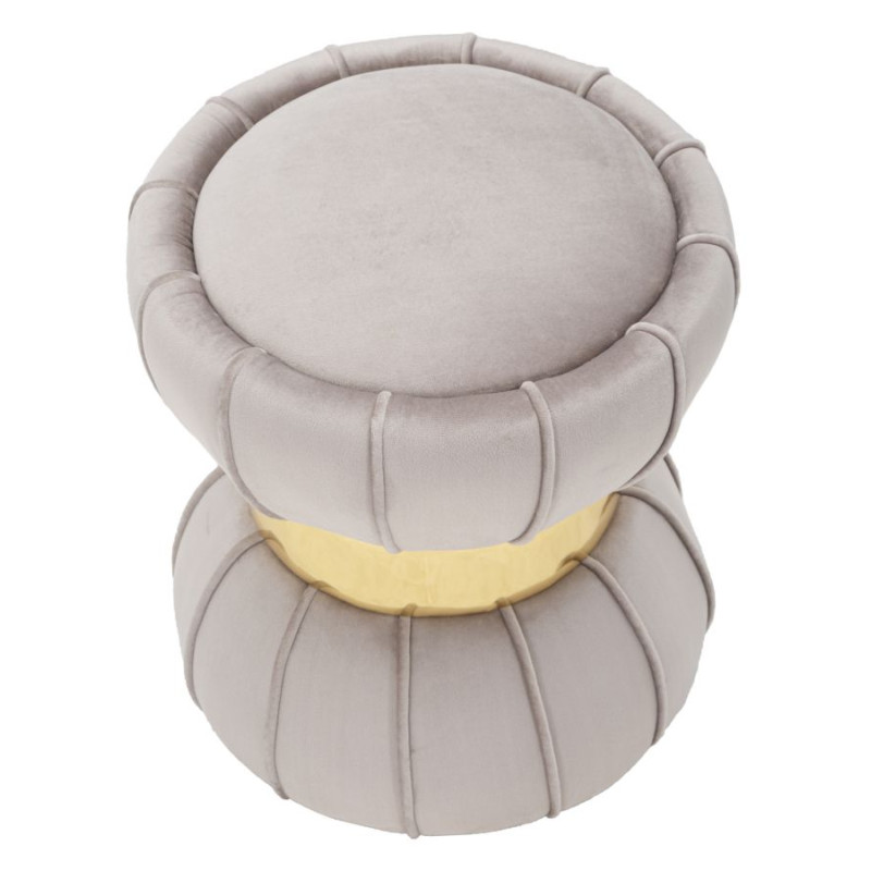 Pouf Fleur Gris – Jardin Urbain Ø40 x 44 cm