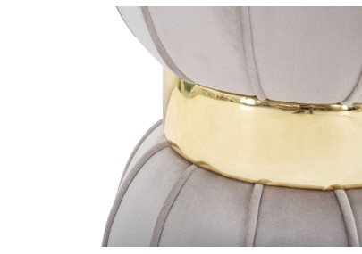 Pouf Fleur Gris – Jardin Urbain Ø40 x 44 cm