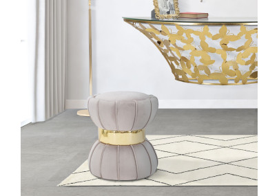 Pouf Fleur Gris – Jardin Urbain Ø40 x 44 cm