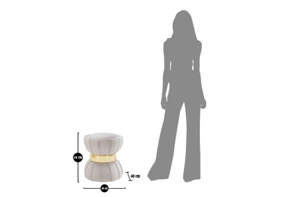 Pouf Fleur Gris – Jardin Urbain Ø40 x 44 cm