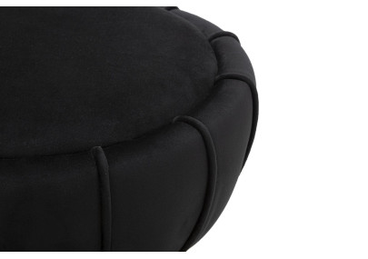 Pouf Fleur Noir – Élégance Nocturne Ø40 x 44 cm