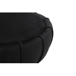 Pouf Fleur Noir – Élégance Nocturne Ø40 x 44 cm