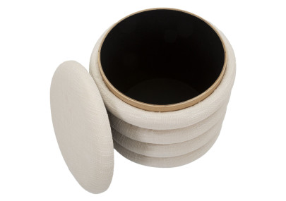 Pouf Damasco Line – Ondes Dorées Ø40 x 42 cm