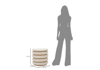 Pouf Damasco Line – Ondes Dorées Ø40 x 42 cm