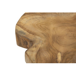 Pouf Kursi en Teck – Sculpture Vivante Ø35 x 45 cm