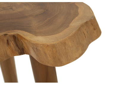 Pouf Budut en Teck – Âme Sauvage Ø38 x 45 cm