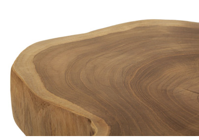 Pouf Budut en Teck – Âme Sauvage Ø38 x 45 cm